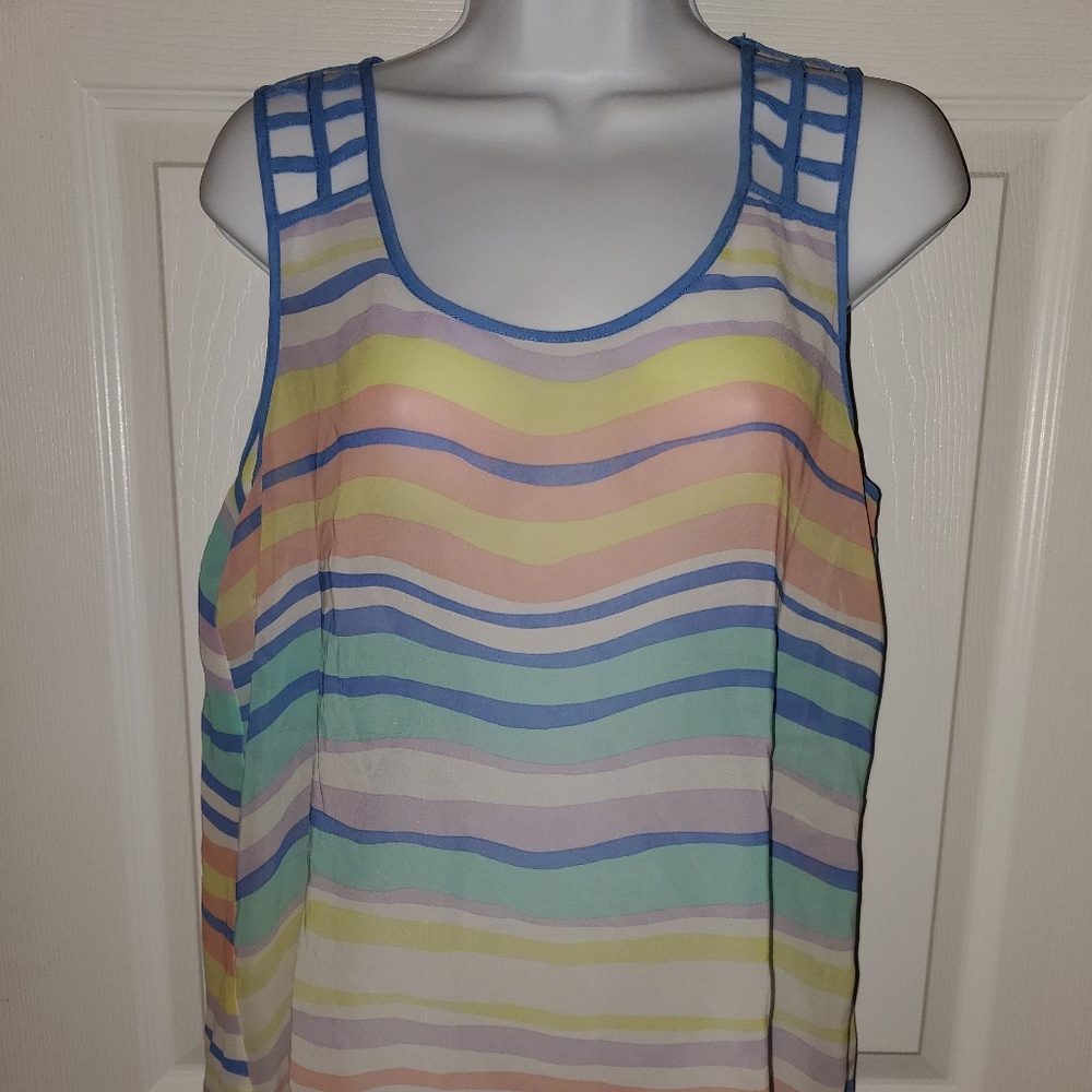 E & M Striped Tank Size L